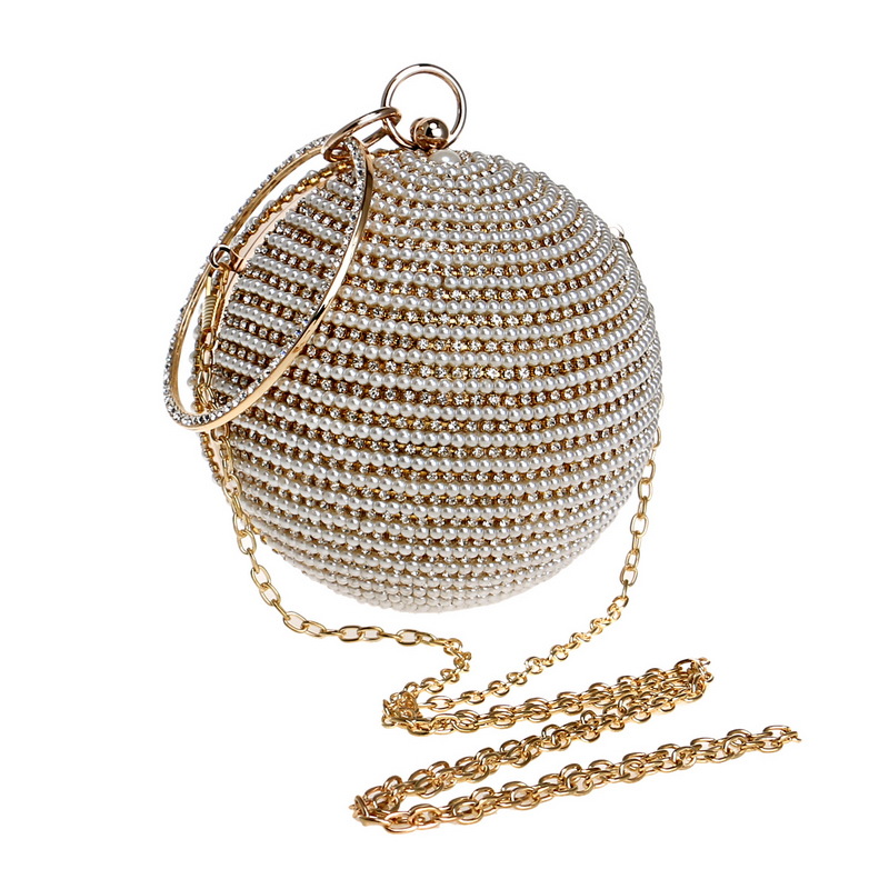 Fashion Trendy Women’s Handbags Spherical Banquet Bags Wear Pearl Bags Wholesale Nihaojewelry display picture 10