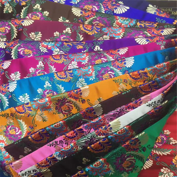 花图案色织梭织提花布面料适用于服装装饰全涤鞋子布包布