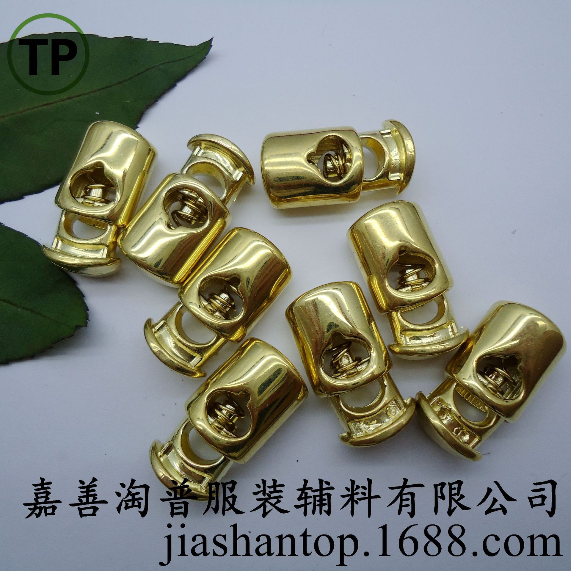 淘普辅料 猪鼻扣塑料电镀绳扣金色箱包服饰绳子弹簧扣批发现货