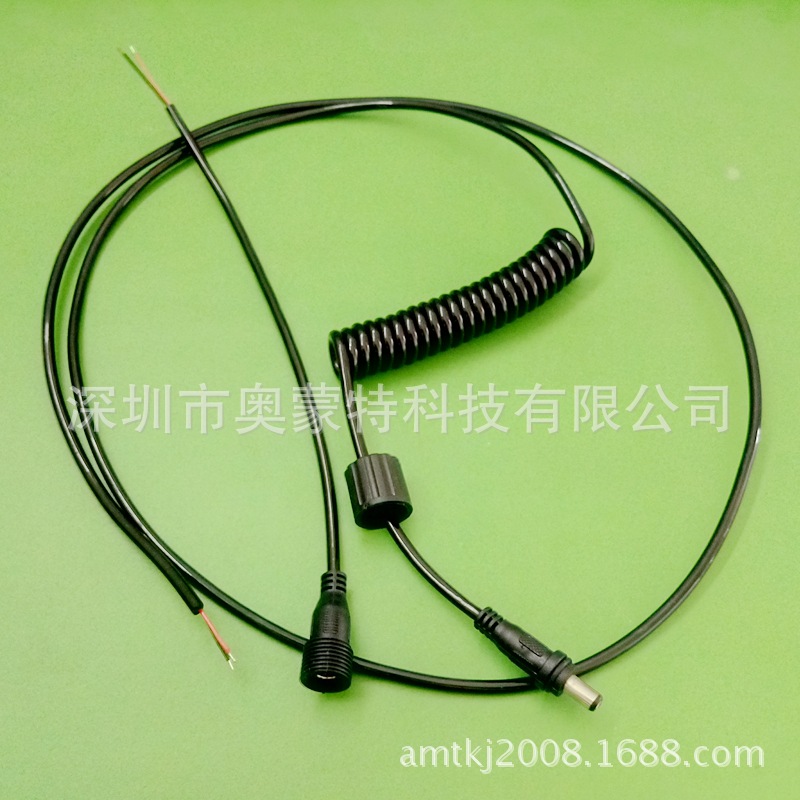 led灯电源线公母接头线 2芯弹簧线防水线 dc5521公母对插延长线