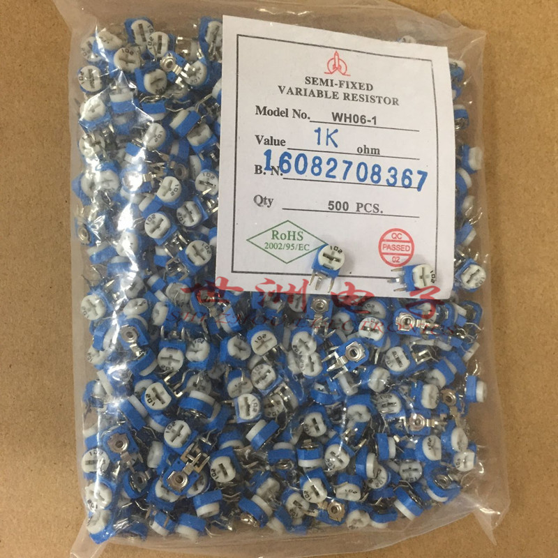 RM063-102 1K 立式 蓝白可调电阻 兰白电位器 WH06-1 现货
