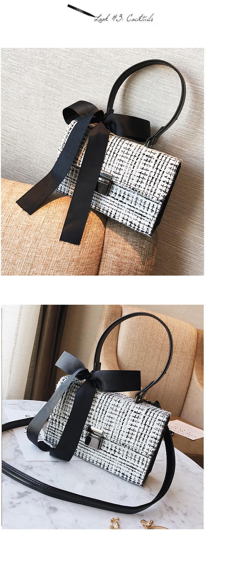 251g Weight Polyester Lining Material Lock clasp Closure Type Single Shoulder Strap Strap Type Shoulder Bag Bags Type Daily Occasion woolen Material Lattice Pattern All Seasons Season Women's Gender Streetwear Style Square Shape Small Size Small Bag For Women New Bags Fashionable Woolen Contrast Color Scarf Handbag Korean Versatile One-Shoulder Crossbody Women's Bag 22