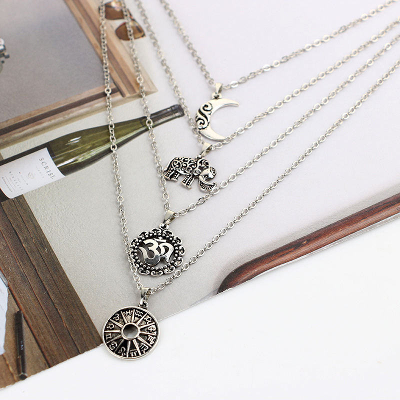 Moon and Elephant Pendant
