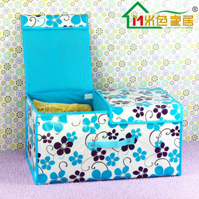 Manufactor supply Film Non-woven fabric Double cover Dual use Underwear storage box fold Clothing Storage Large Finishing Box