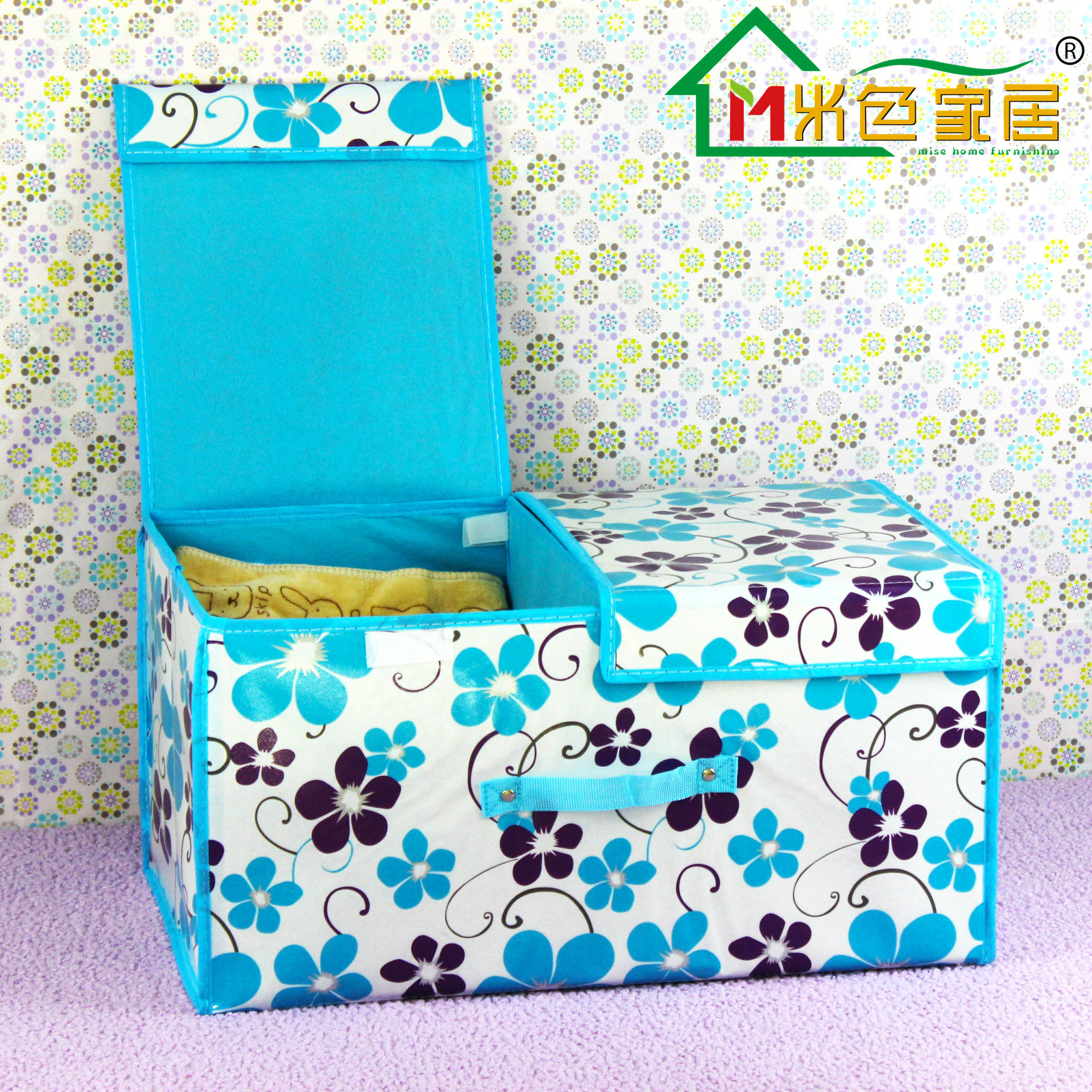 Manufactor supply Film Non-woven fabric Double cover Dual use Underwear storage box fold Clothing Storage Large Finishing Box