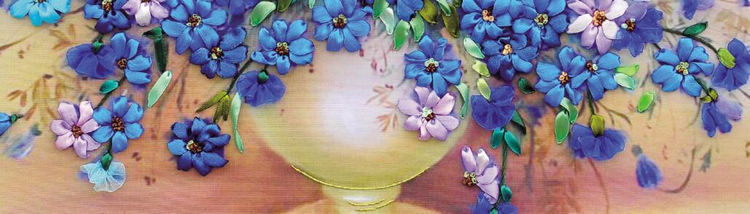 Oujin nianhua Bordado Cinta Directa de Fábrica de impresión en color pintura colgante Azul fragancia sala de estar decoración de entrada