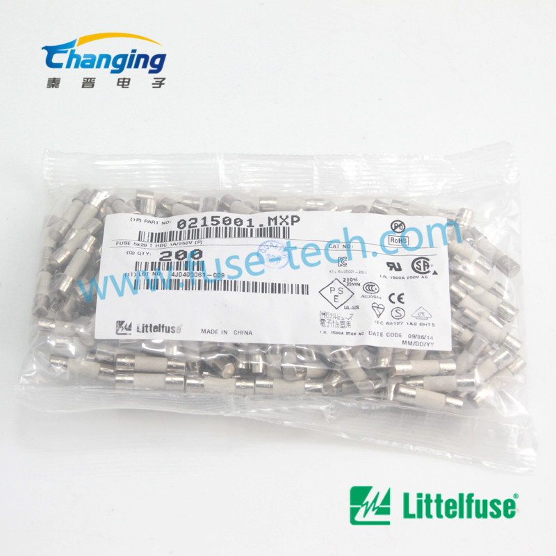 力特陶瓷管0215001.MXP 1A 250V 5*20慢断延迟性保险丝管