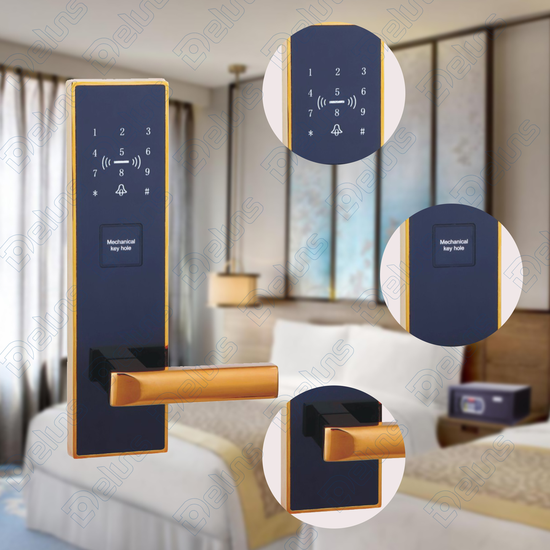 密码锁 感应卡锁 智能电子锁 防盗门适配锁|ru