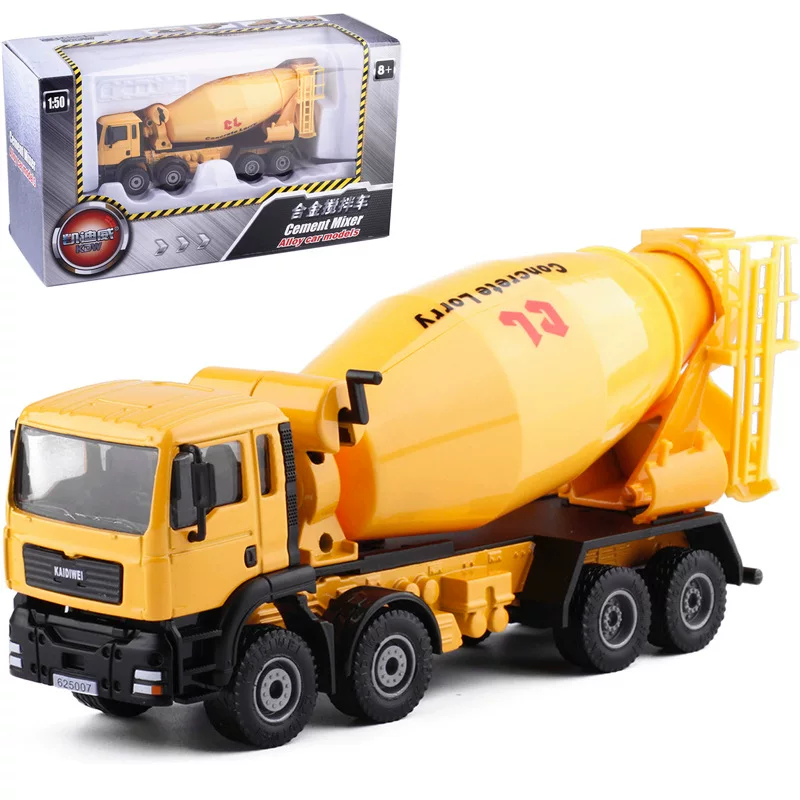 [Box] Кадди 1:50 сплавный цементный миксер] Инженерный автомобиль сплавная игрушка 625007