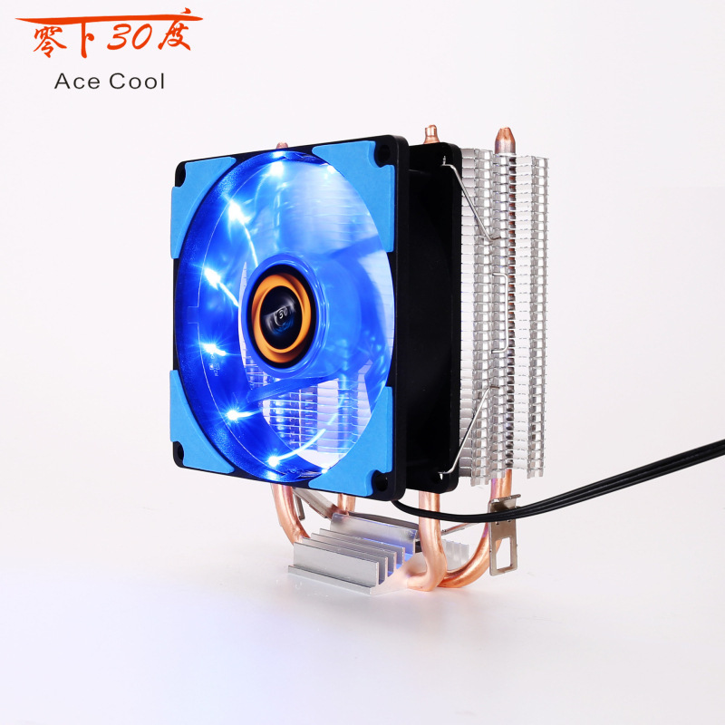CPU fan CPU radiator double heat pipe double fan pure aluminum multi-platform universal fan accessories Firefly wholesale