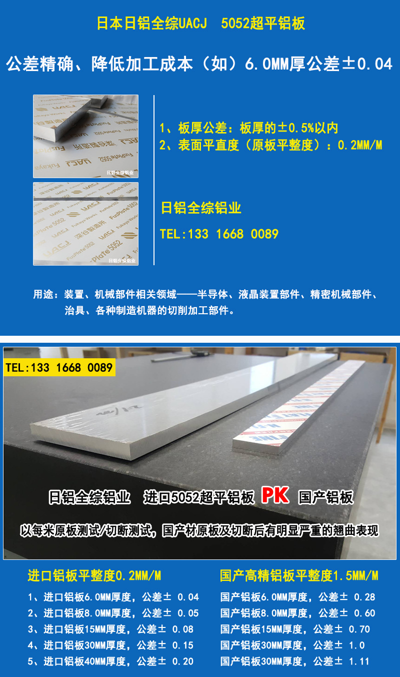 UACJ¤é¾T¥þºî5052¾TªO