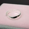 Silver copper accessory, glossy one size ring suitable for men and women, wholesale