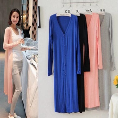 New Korean Style Modal Long Trench Coat Knitted Cardigan Super Long Sun Protection Shirt Jacket Long Sleeve Air-conditioning Shirt New Korean Style Modal Long Trench Coat Knitted Cardigan Super Long Sun Protection Shirt Jacket Long Sleeve Air-conditioning Shirt