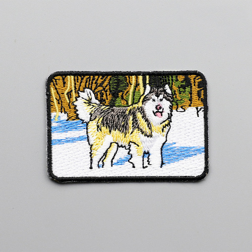 Small Dog Embroidered Badge Arm Patch Fabric Sticker Embroidered Gift Small Patch for Clothes Decoration Animal Iron-on Patch