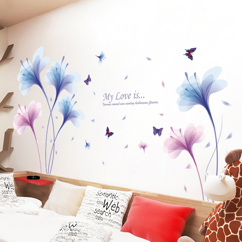 Naked wall stickers wholesale bedroom bedside wall decorations wallpaper stickers room creative self-adhesive wall stickers flowers