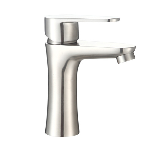Stainless steel faucet hot and cold basin faucet bathroom wash basin wash face hot and cold basin black paint small waist
