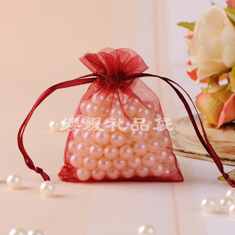 Bolsas de organza con cordón, ideales para regalos, dulces o fragancias, con logotipo personalizado