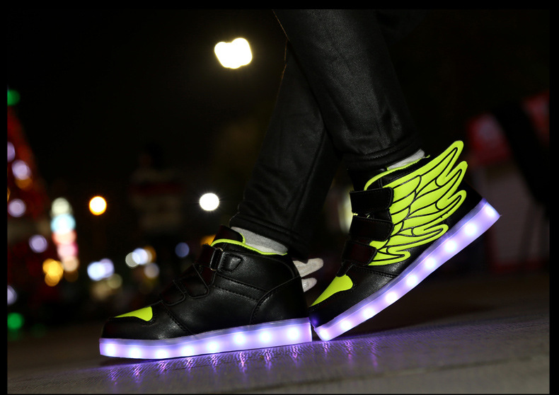 2024 Ala per bambini Primavera, Autunno, Inverno Luminescente colorato per ragazzi e ragazze Scarpe luminose notturne ricaricabili a LED_voghion.com