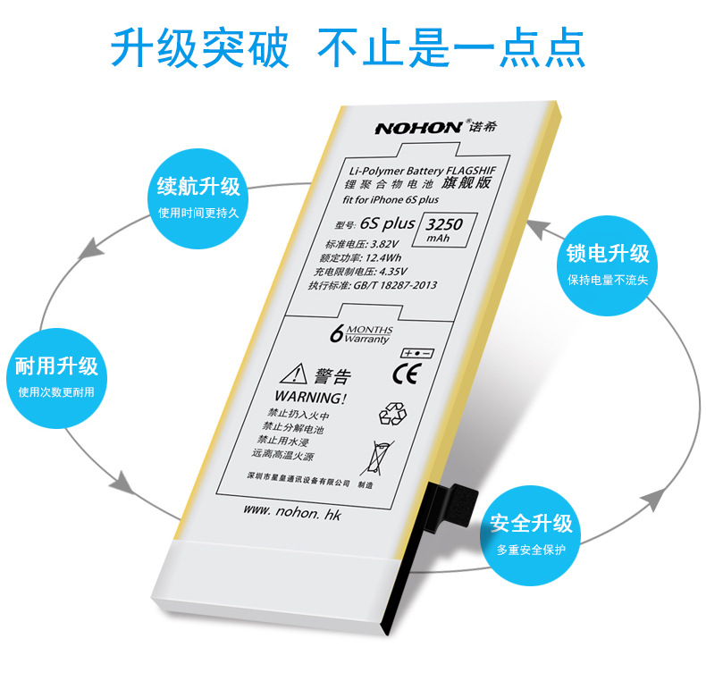 手机电板_原装 plus电池高容量6splus加强版苹