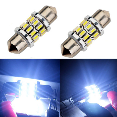 厂家货源 解码双尖车灯 31mm 24smd 3014 LED高亮 阅读灯 车顶灯