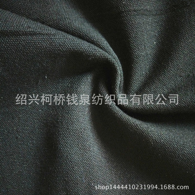 厂家现货供应 12安黑色涤棉帆布 涤棉厚帆布 可用于箱包手袋鞋材|ru