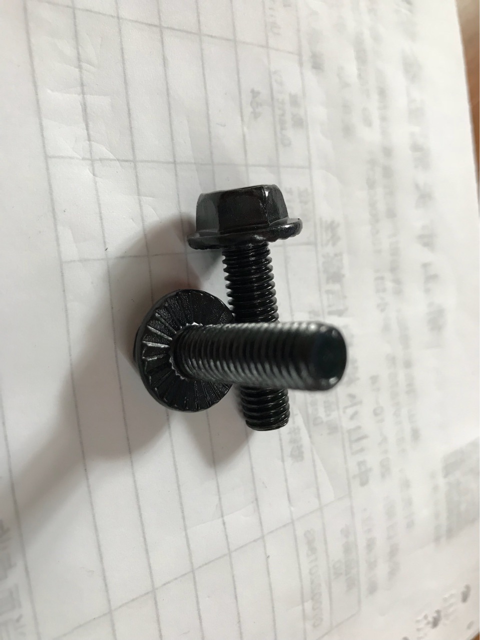 m8*30电镀发黑铁法兰螺丝 压花法兰机螺钉 十字六角法兰环保黑