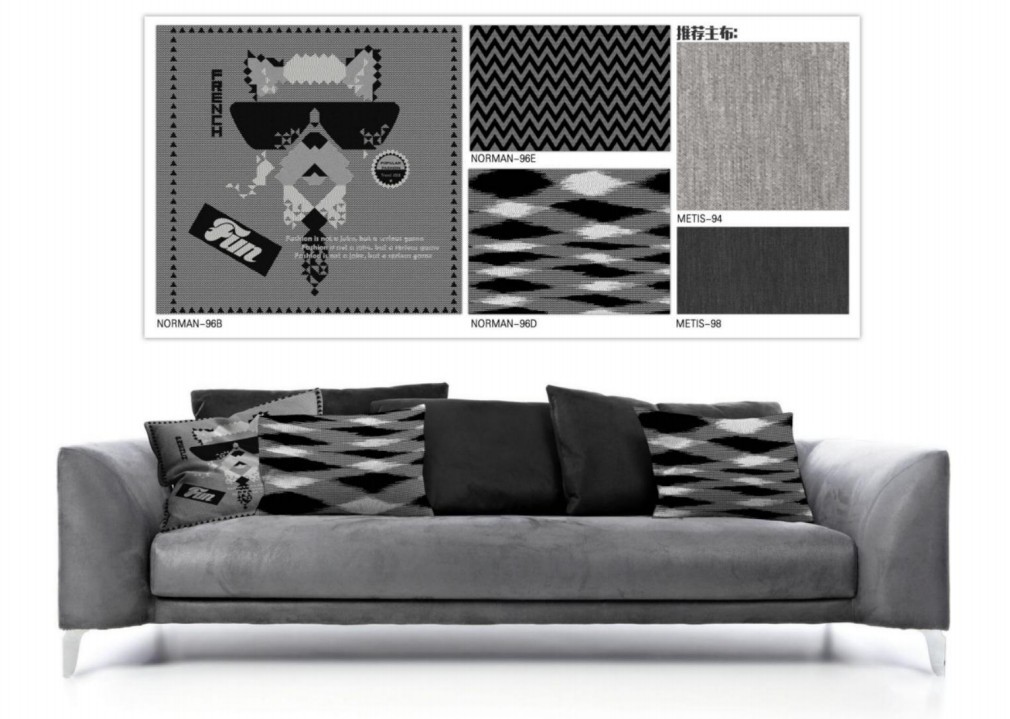 潮品达达杜邦有光纤维提花志达纺织抱枕装饰面料NORMAN-B