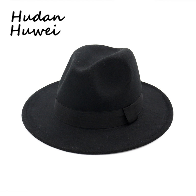 Demi-season black woolen hat