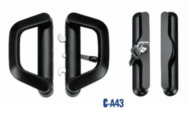 Venta directa de aleación de aluminio Puerta de empuje y cierre de puerta única cerradura puerta de vidrio puerta corredera cerradura C-A12