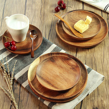 新品相思木木盘 圆形木盘实木碟 咖啡时尚下午茶点心盘
