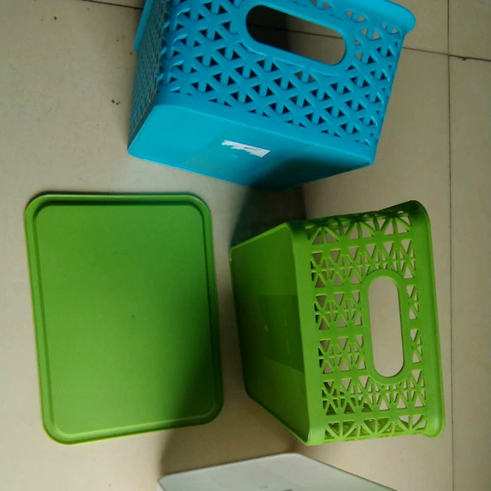 Covered hollow plastic storage box for underwear and socks storage box