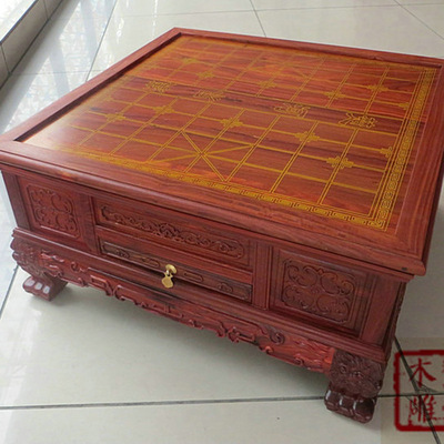 紅檀木三用棋盤 紅木象棋棋盤 紅木圍棋盤 高檔棋台 茶盤