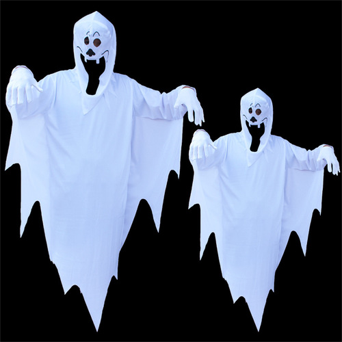 Halloween Adult Children's Costume Party Performance Costume Scary White Ghost Costume Skeleton Skeleton Ghost Costume 
