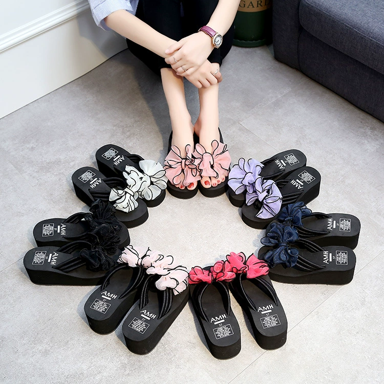 Flash Jiao Новая женская пляжная обувь ручной работы с цветами, милая летняя противоскользящая пляжная обувь 1598-A в елочку