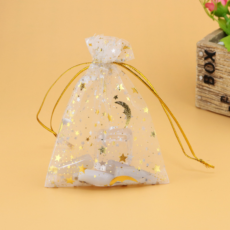 Simple Style Style Simple Style Star Moon Organza Daily