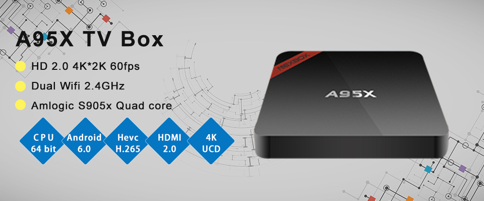 USB*2 2GB RAM & 16GB ROM BT 4.0 WiFi Media Player TV Box Android 6.0 SAMMIX R95S Smart TV Box 4K*2K UHD H.265 HDMI Android Set-Top Box Amlogic S905X Quad Core 