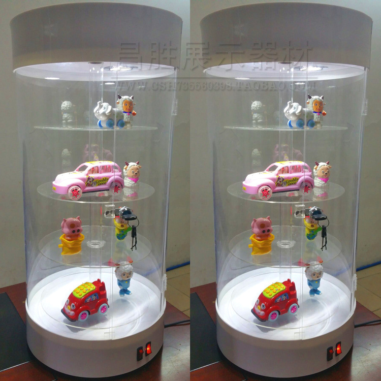 手表旋转展示柜手机柜亚克力有机玻璃展柜展示架精品礼品玩具圆柜