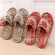 Wholesale beauty salon European-style cotton and linen fabric slippers beef tendon bottom home wooden floor slippers for lovers summer Four Seasons