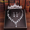 Necklace for bride, set, drill, hair accessory, accessories for princess, new collection, 3 piece set, wholesale