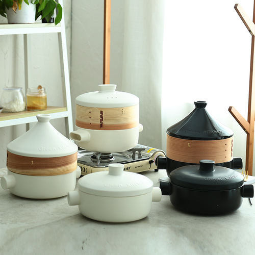 Commercial ceramic pot with steamer, stone tagine pot, ceramic pot kitchenware rice cooker pot, soup pot, stew pot