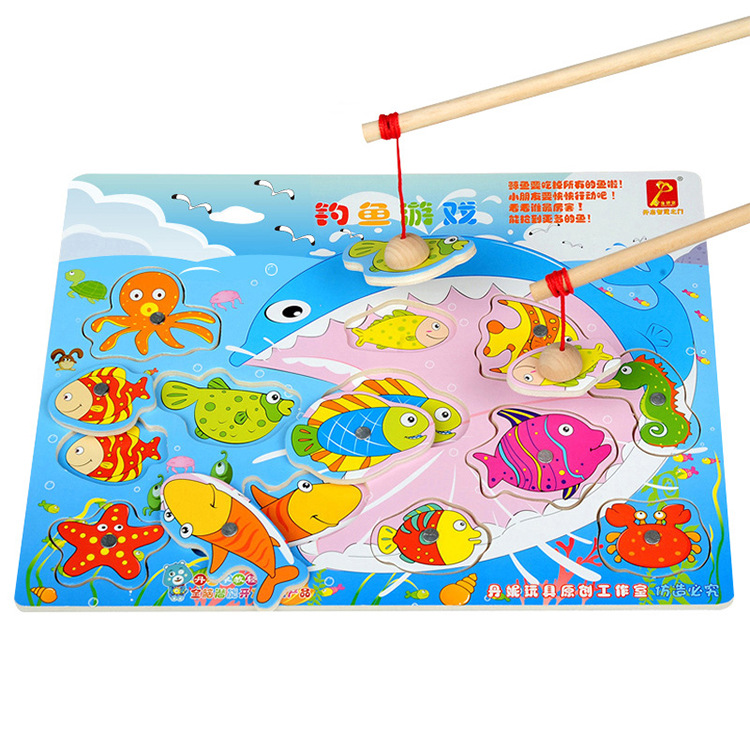 Golden key Best Sellers children Toys Go fishing Jigsaw puzzle Panel game Early education Puzzle move Panel Toys wholesale