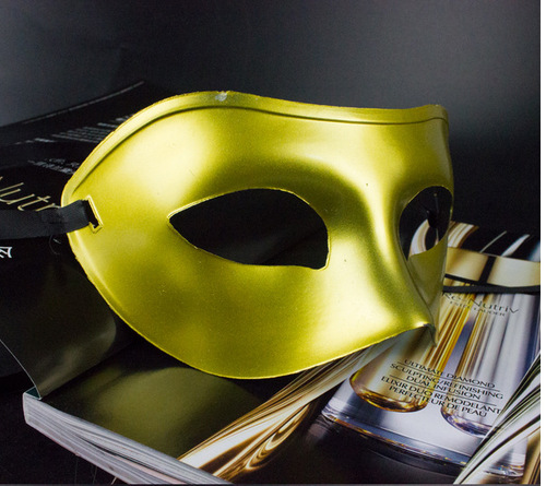 Masquerade men's eye mask simple black half face Halloween mask party holiday party performance props