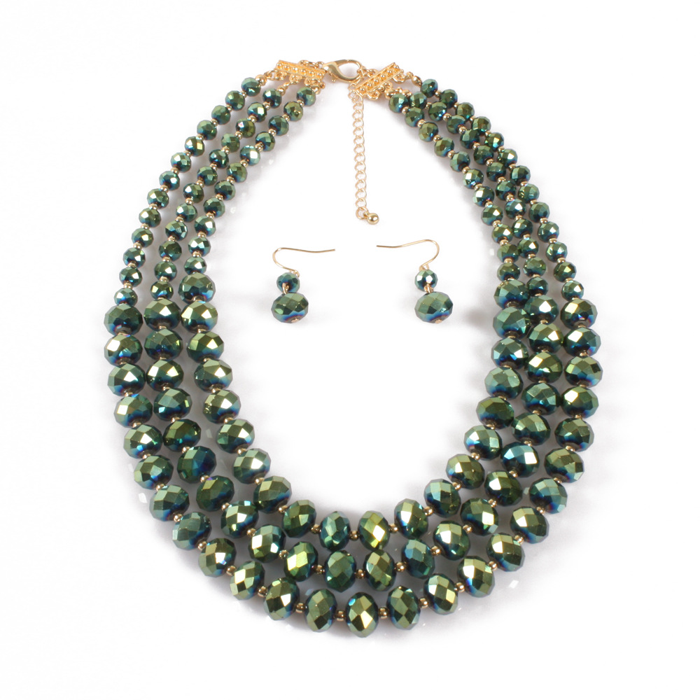 Occident and the United States Glassnecklace (Silver)NHCT0106-Silver