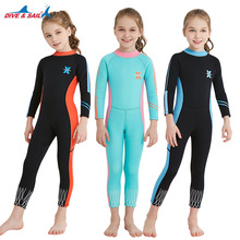 厂家批发新款2.5mm儿童潜水服女连体保暖浮潜服漂流防晒水母泳衣