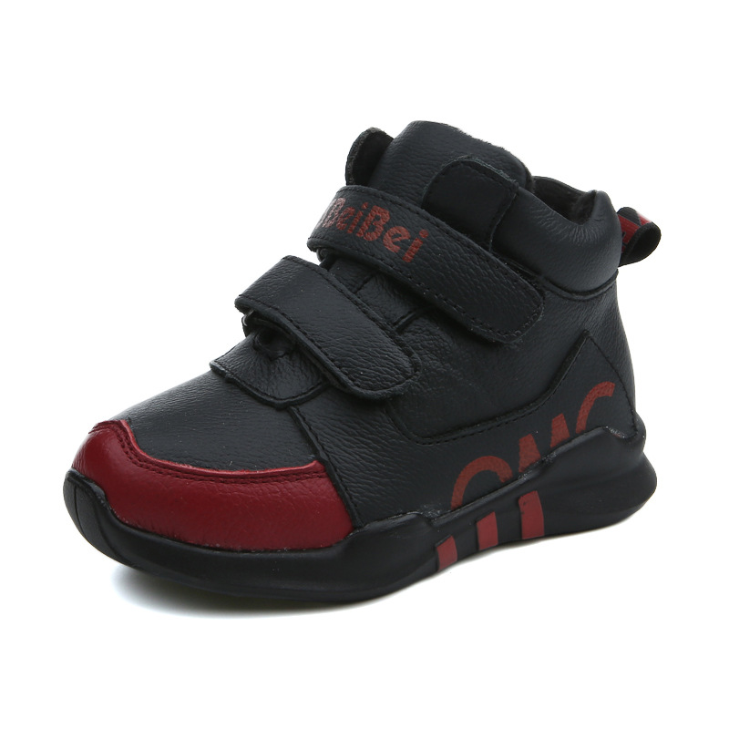 Solid Gaobang Velcro children's shoes winter new pattern Cotton-padded shoes non-slip Plush keep warm rubber Cotton-padded shoes