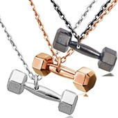 Simple Dumbbell Pendant Fitness Alloy Necklace display picture 1