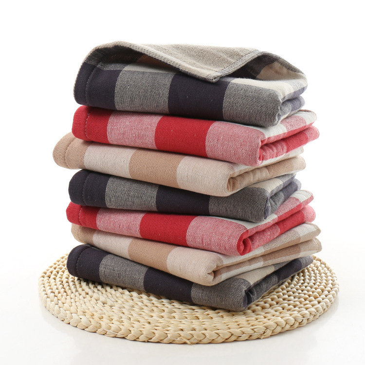 Gao Yang Towel Factory pure cotton adult towel Gauze Terry lattice wholesale originality gift soft water uptake