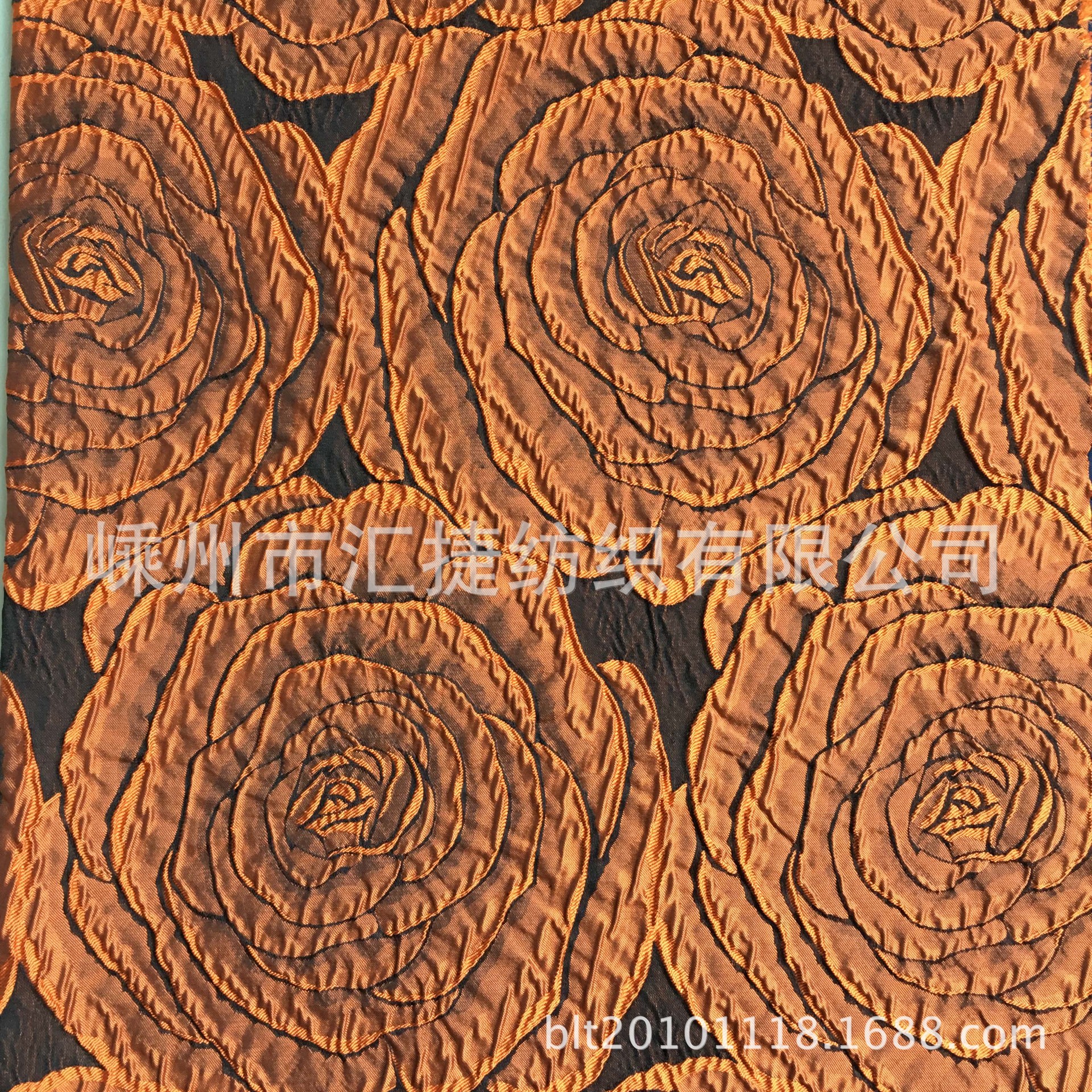 厂家色织提花时装面料梭织大花提花服装面料立体柔软提花面料