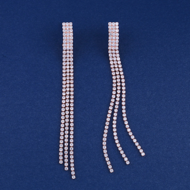 Copper Fashion Tassel earring  Rose alloy  Fine Jewelry NHAS0630Rosealloypicture8