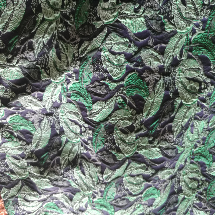 八角树叶图案色织梭织提花面料适用于服装装饰沙发布鞋子布
